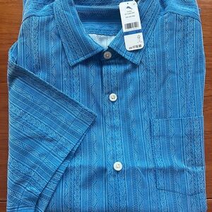 Tommy Bahama Mens Silk Camp  Shirt Salt Island Stripe SZ XL NWT $118